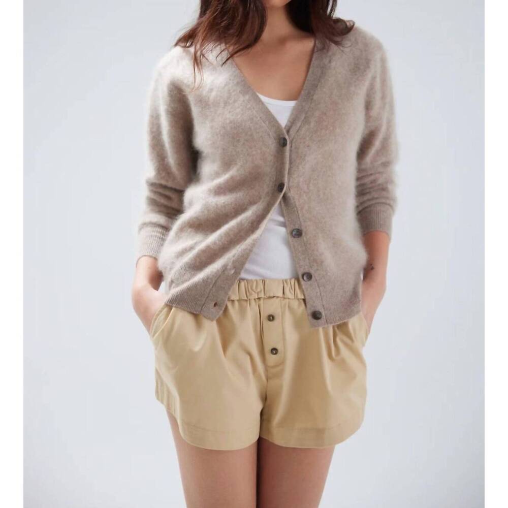 NEW COLORUSH brushed vienna cardigan in truffle
